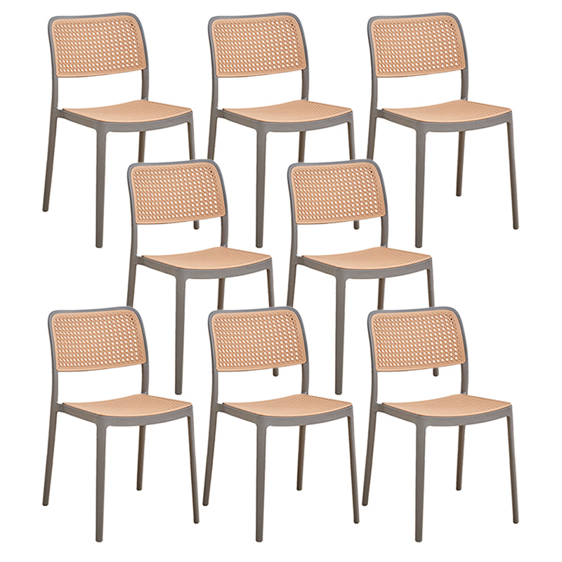 Stacking Outdoors Dining Chairs Tropical Plastic Patio Dining Chair