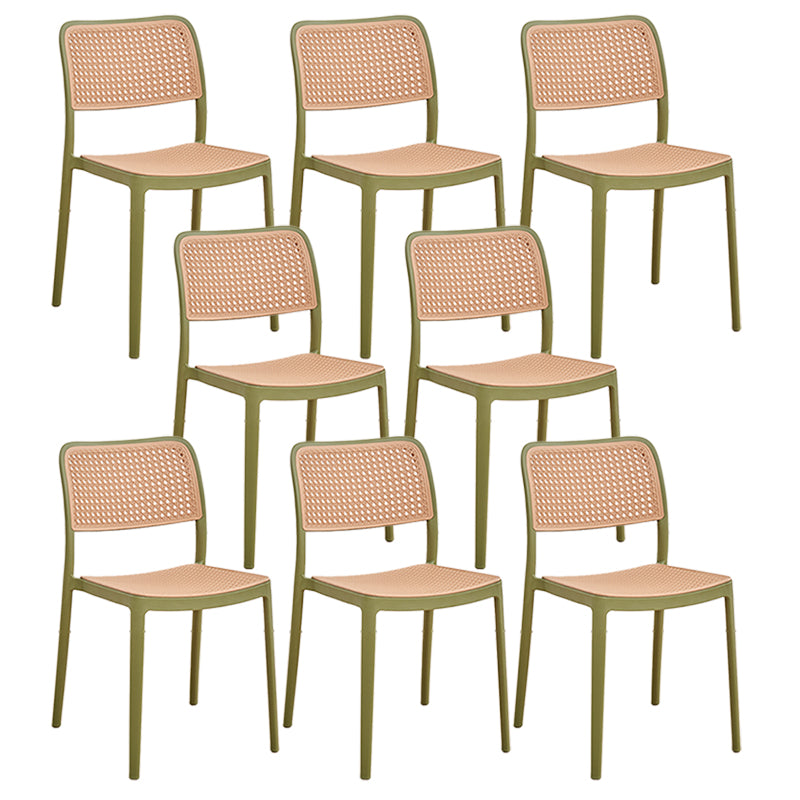 Stacking Outdoors Dining Chairs Tropical Plastic Patio Dining Chair