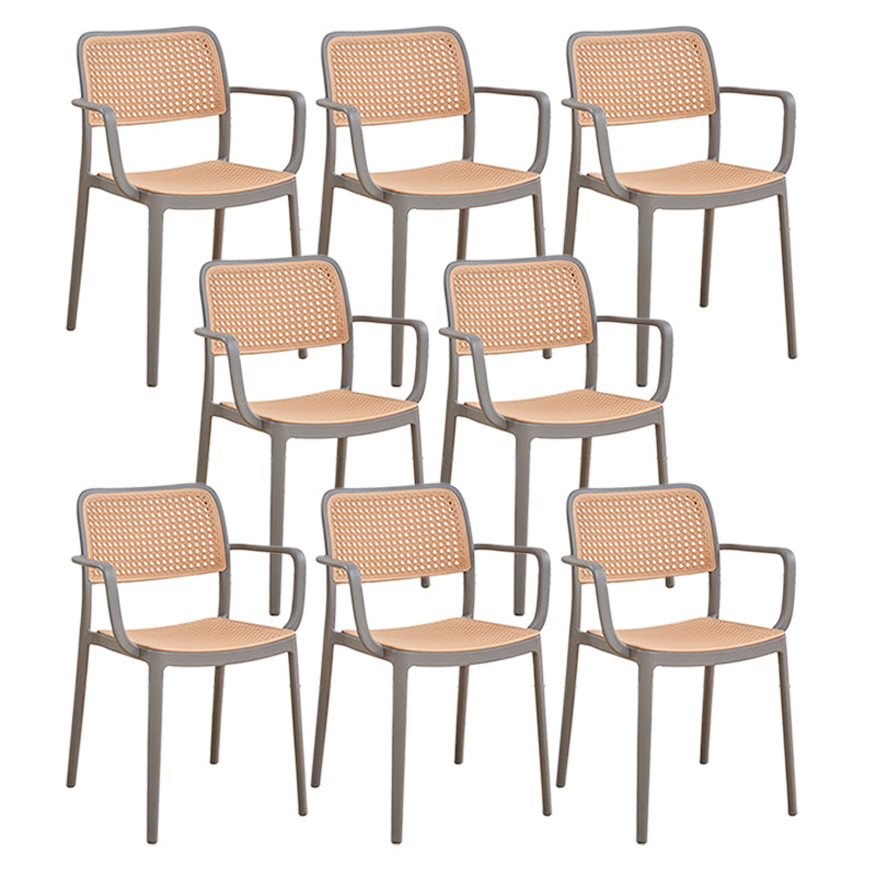 Stacking Outdoors Dining Chairs Tropical Plastic Patio Dining Chair