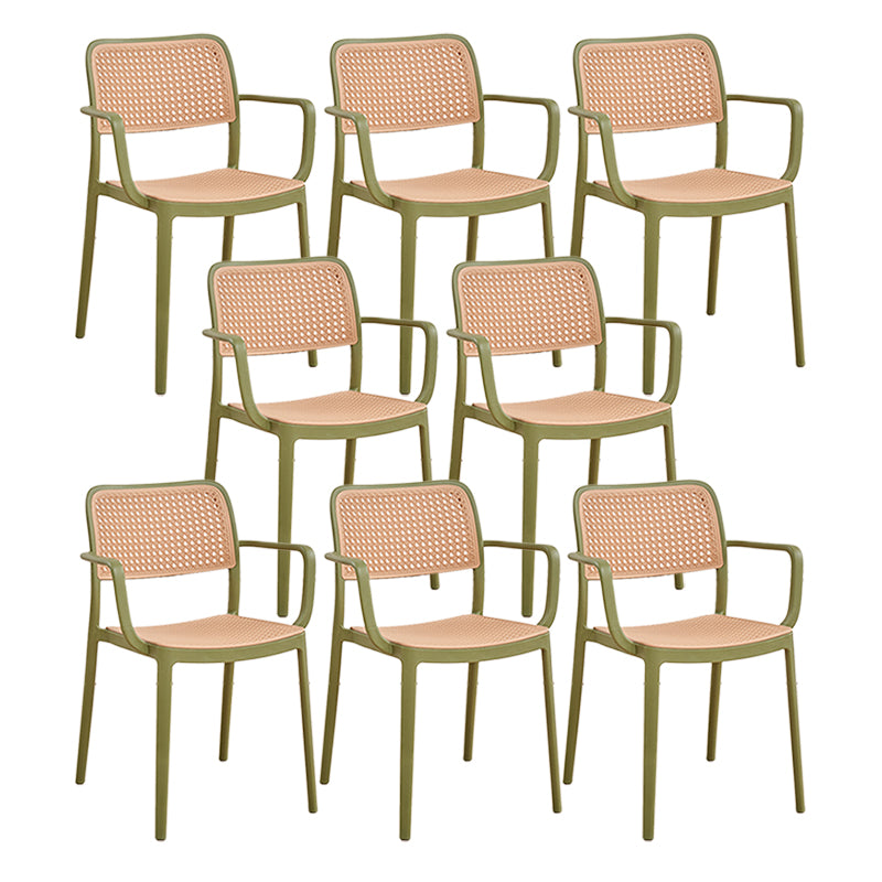 Stacking Outdoors Dining Chairs Tropical Plastic Patio Dining Chair