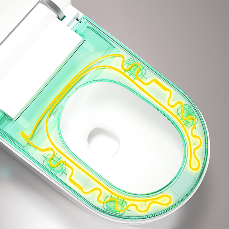 Modern Floor Mount Bidet with Tank and Heated Seat in White Finish