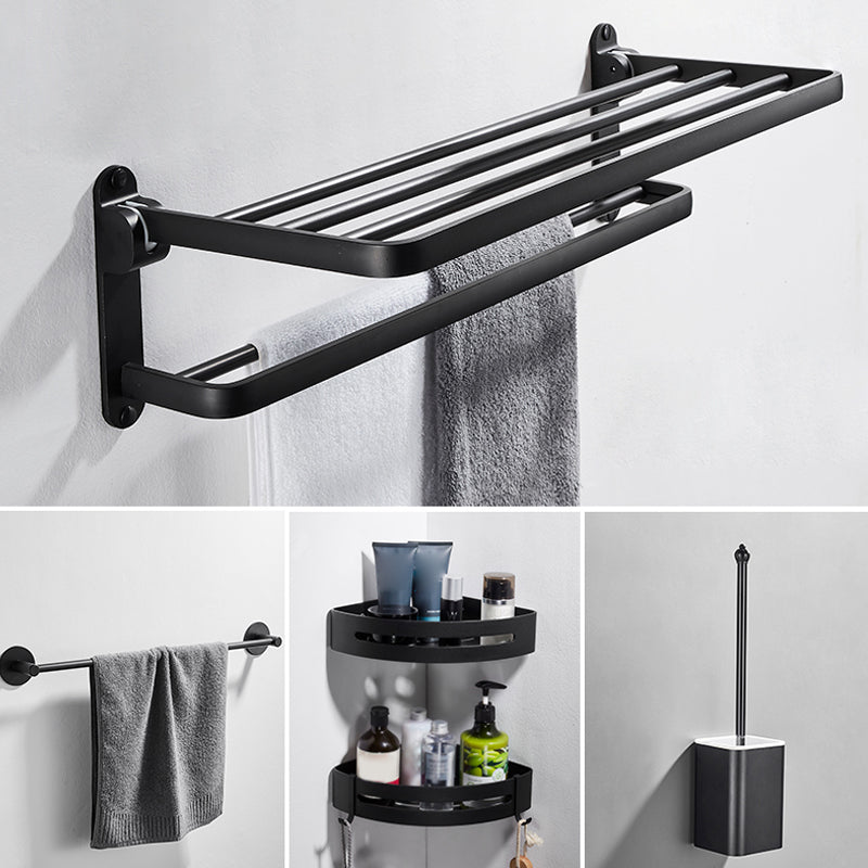 Modern Bathroom Hardware Set Matte Black Metal Bathroom Accessory Kit Anti-rust