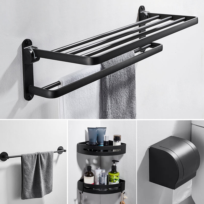 Modern Bathroom Hardware Set Matte Black Metal Bathroom Accessory Kit Anti-rust