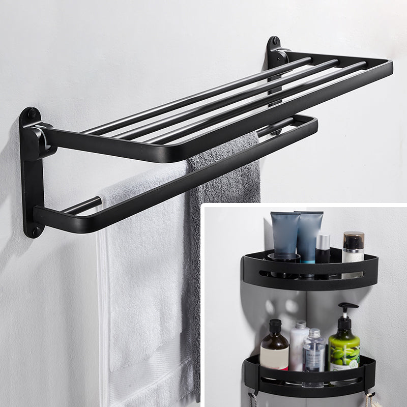 Modern Bathroom Hardware Set Matte Black Metal Bathroom Accessory Kit Anti-rust
