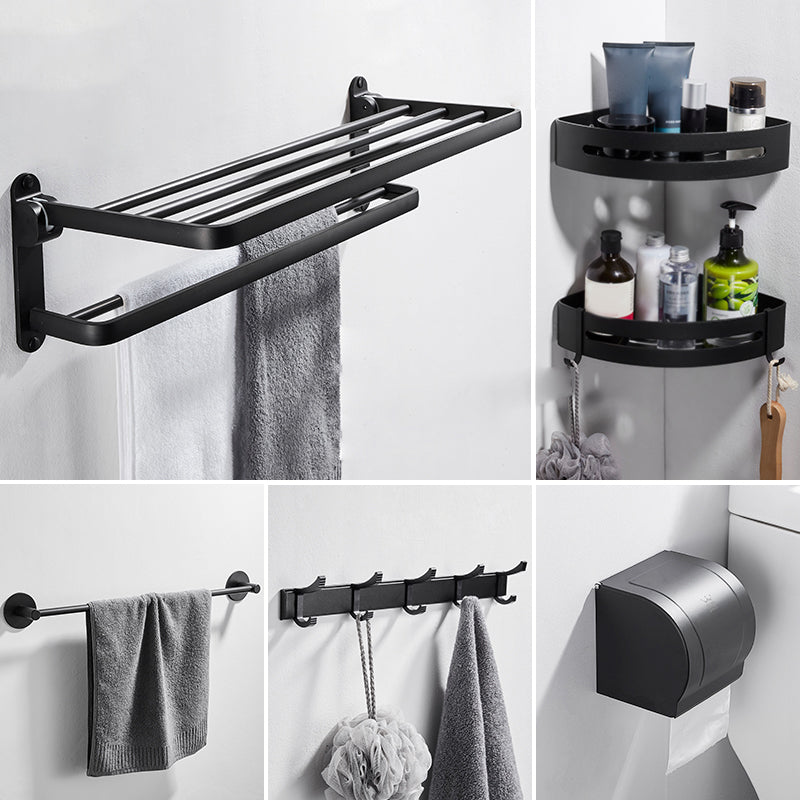 Modern Bathroom Hardware Set Matte Black Metal Bathroom Accessory Kit Anti-rust