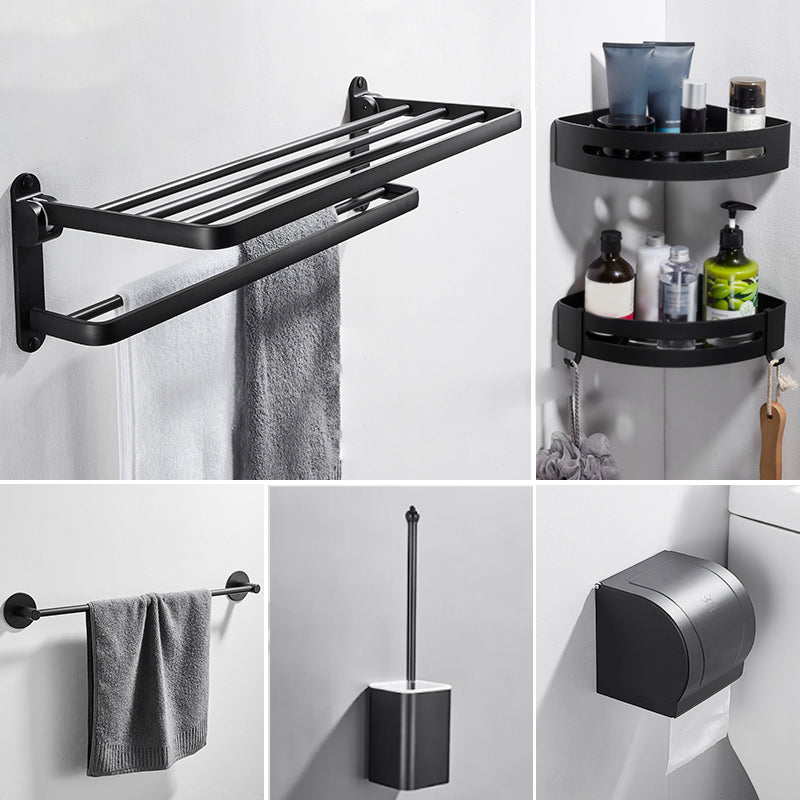 Modern Bathroom Hardware Set Matte Black Metal Bathroom Accessory Kit Anti-rust