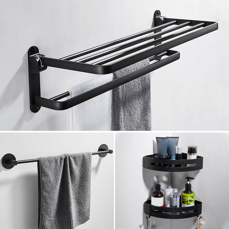 Modern Bathroom Hardware Set Matte Black Metal Bathroom Accessory Kit Anti-rust