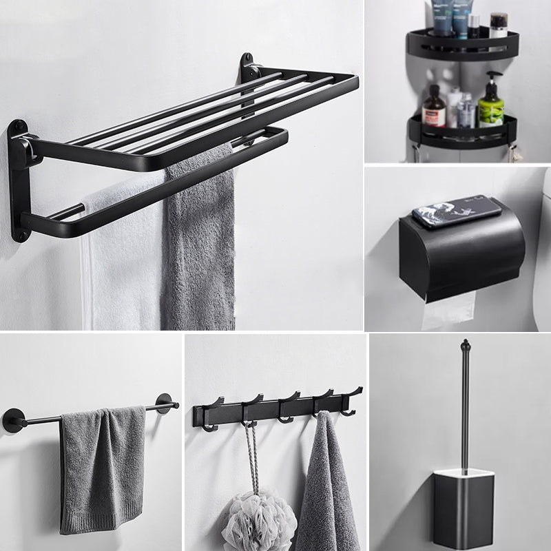 Modern Bathroom Hardware Set Matte Black Metal Bathroom Accessory Kit Anti-rust