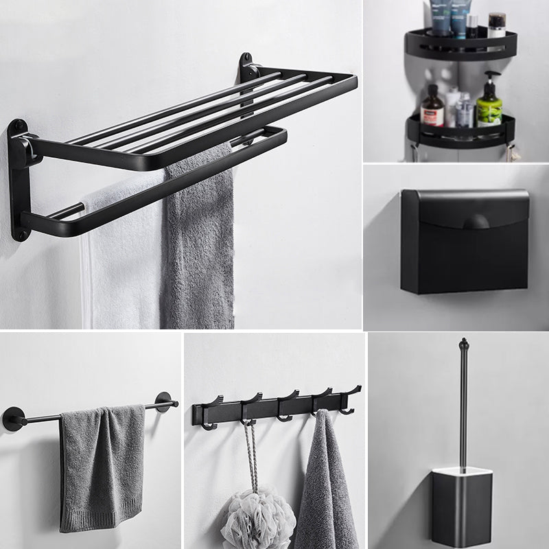 Modern Bathroom Hardware Set Matte Black Metal Bathroom Accessory Kit Anti-rust