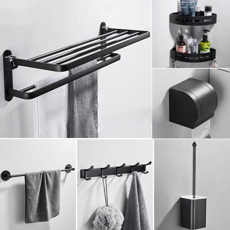 Modern Bathroom Hardware Set Matte Black Metal Bathroom Accessory Kit Anti-rust