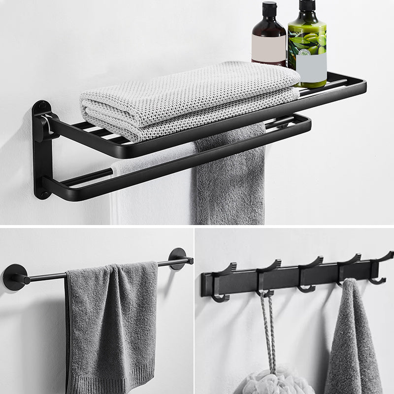 Modern Bathroom Hardware Set Matte Black Metal Bathroom Accessory Kit Anti-rust