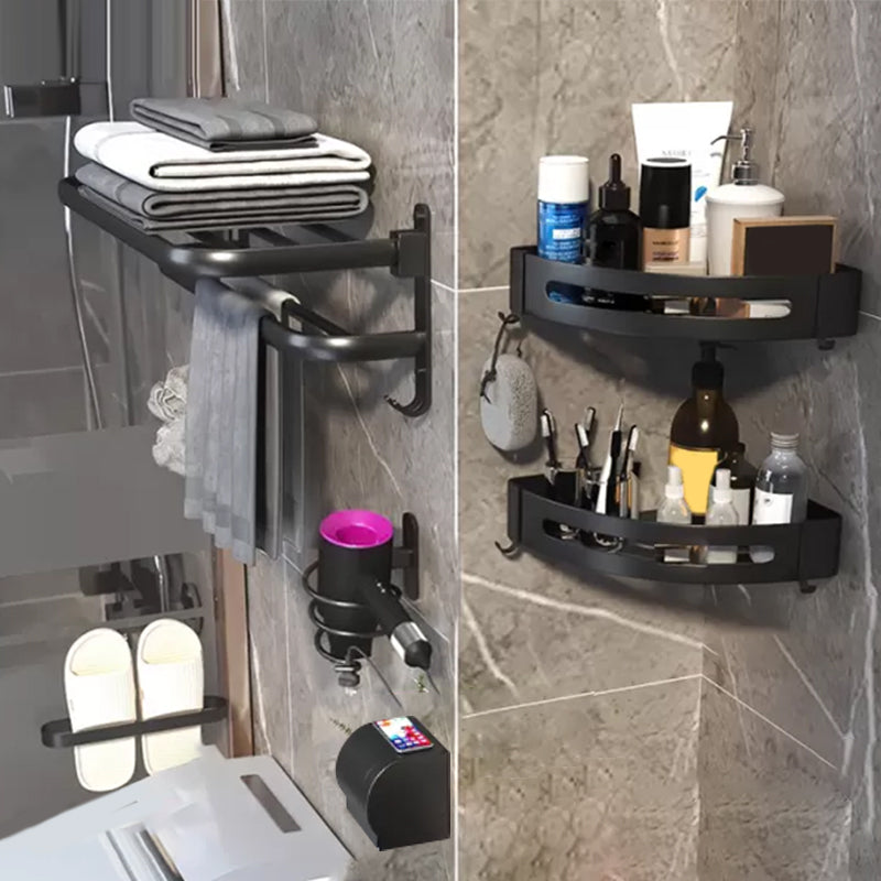 Modern Bathroom Hardware Set Matte Black Metal Bathroom Accessory Kit