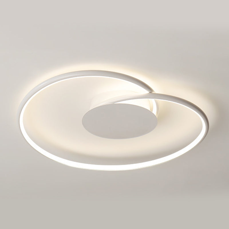 Metal Geometric Flush Light Simple 1 Light Flush Lighting in White