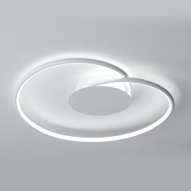 Metal Geometric Flush Light Simple 1 Light Flush Lighting in White