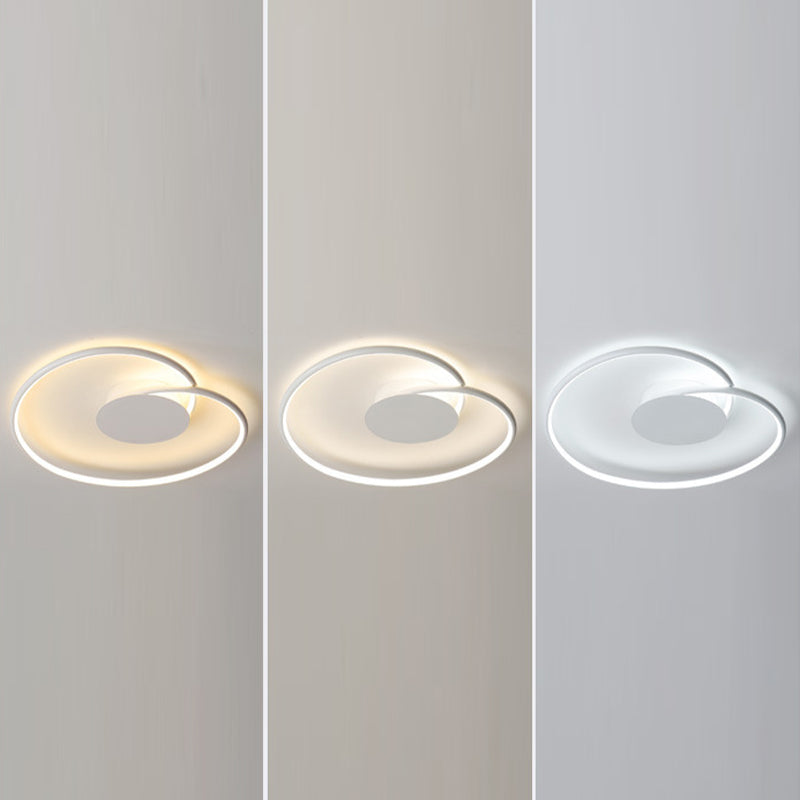 Metal Geometric Flush Light Simple 1 Light Flush Lighting in White