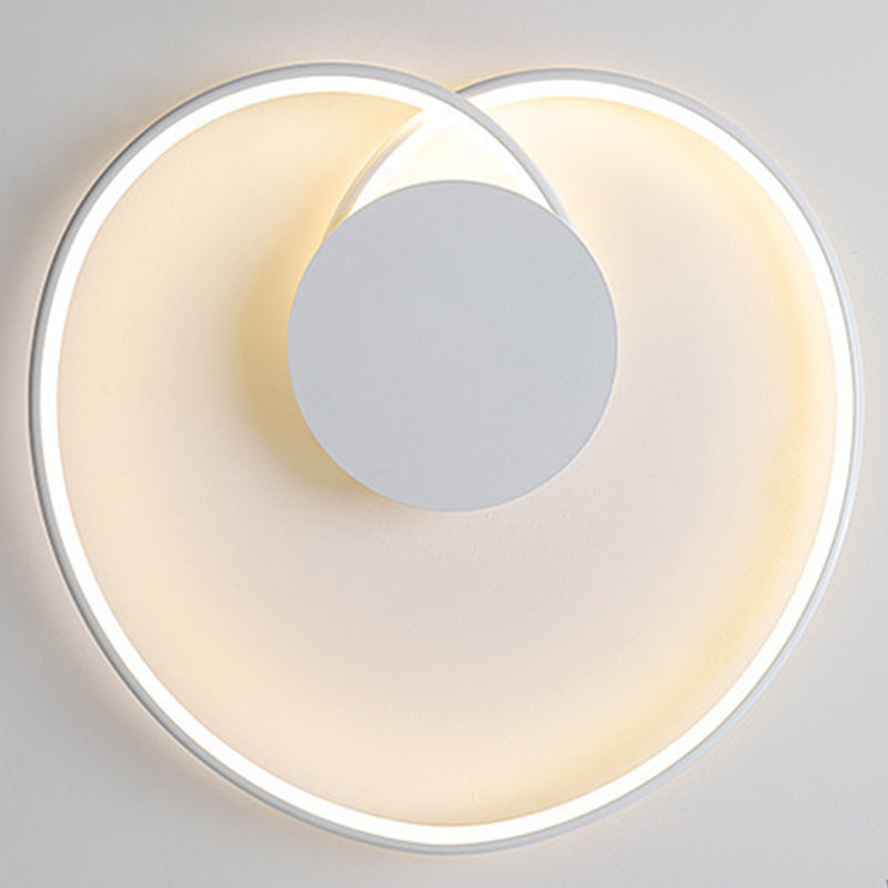 Metal Geometric Flush Light Simple 1 Light Flush Lighting in White