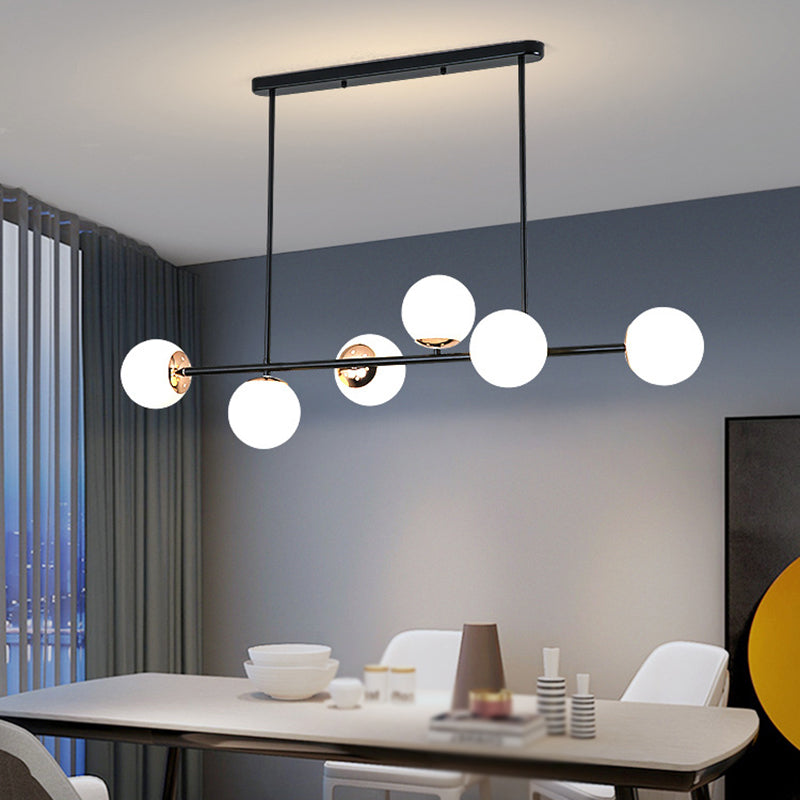 Ball Shape Glass Island Chandelier Modern Style Multi Lights Island Ceiling Light