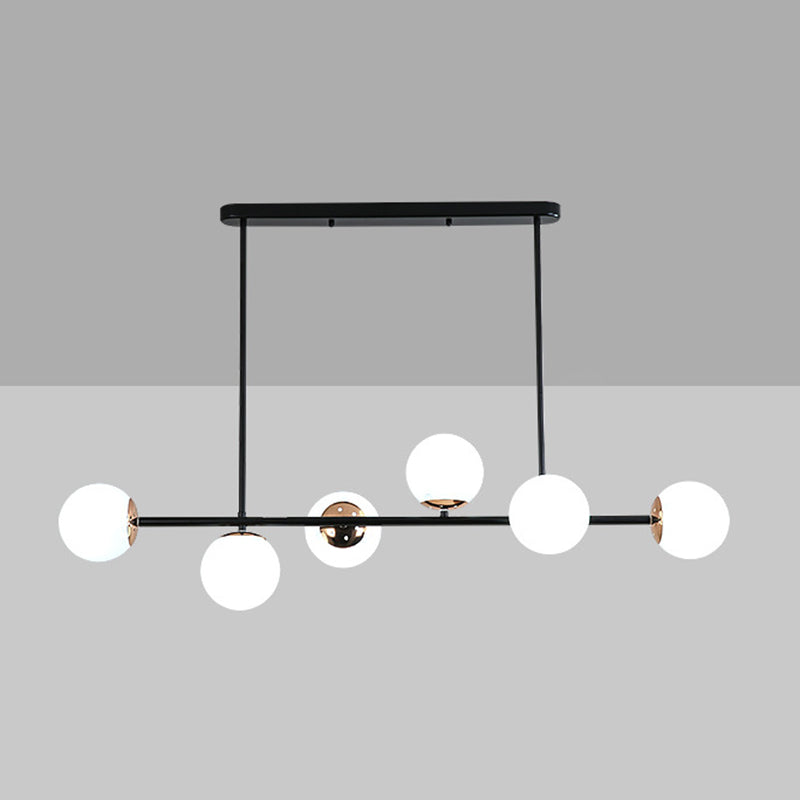 Ball Shape Glass Island Chandelier Modern Style Multi Lights Island Ceiling Light