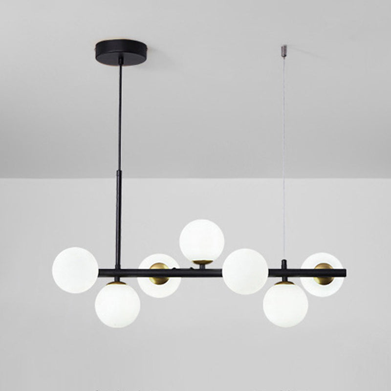 Ball Shape Glass Island Chandelier Modern Style Multi Lights Island Ceiling Light