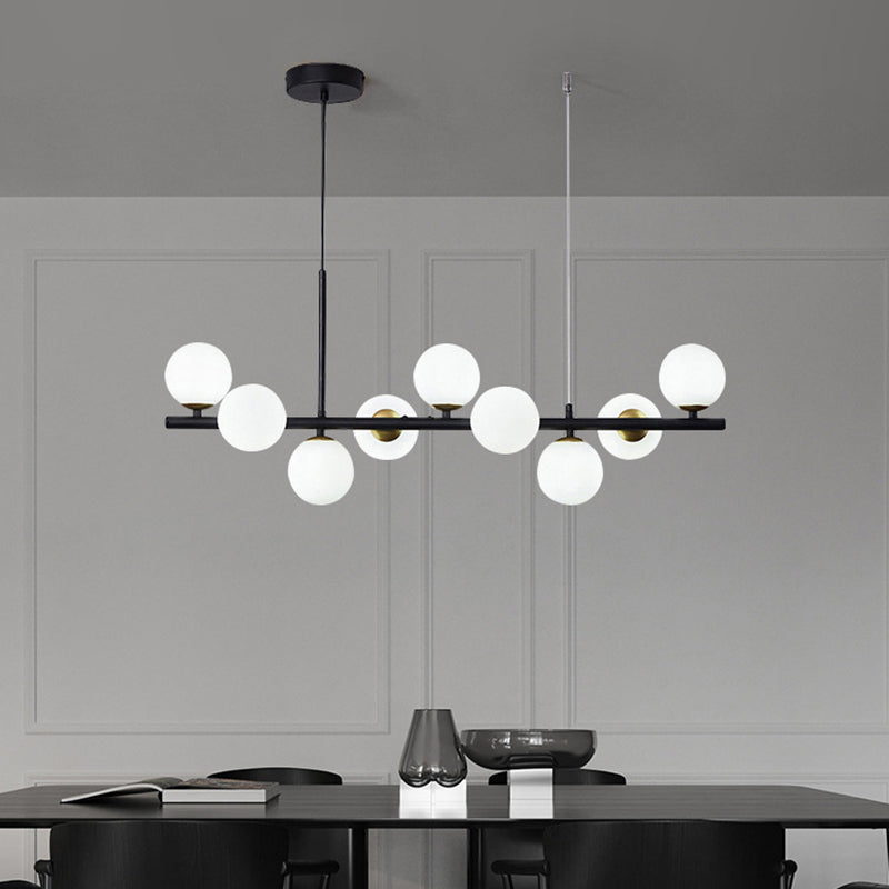 Ball Shape Glass Island Chandelier Modern Style Multi Lights Island Ceiling Light