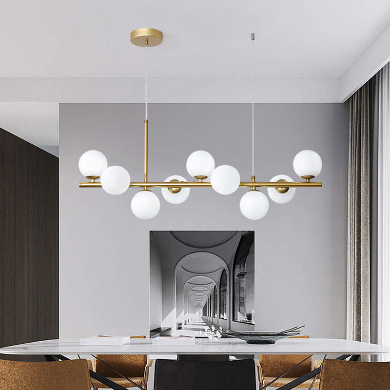 Ball Shape Glass Island Chandelier Modern Style Multi Lights Island Ceiling Light