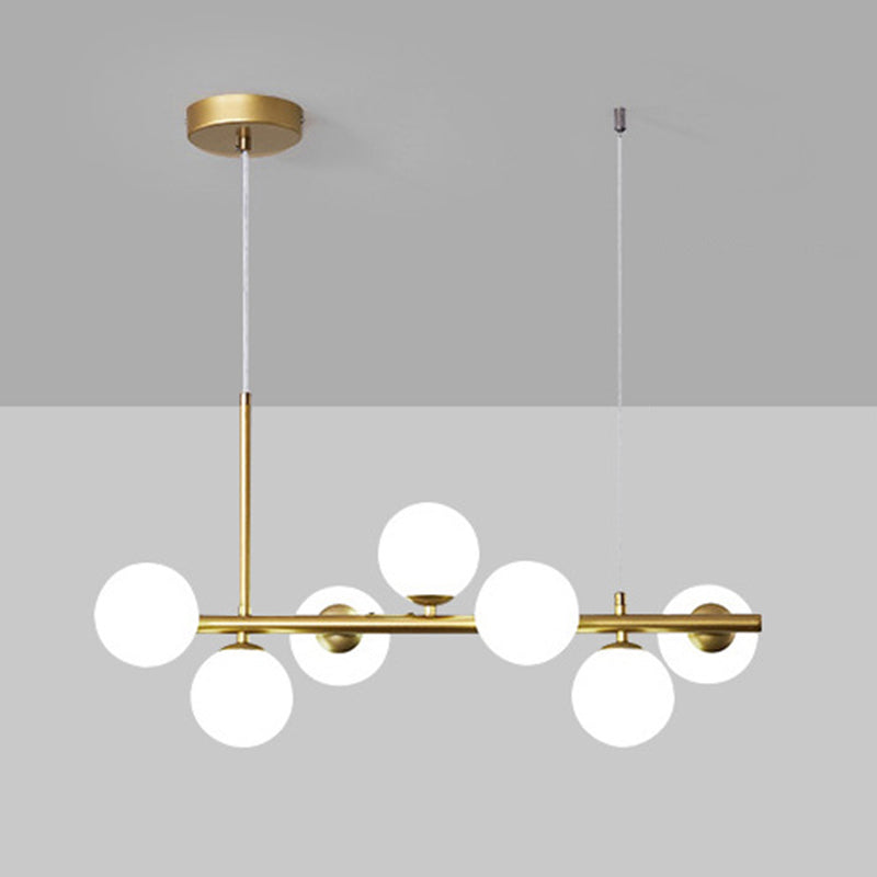Ball Shape Glass Island Chandelier Modern Style Multi Lights Island Ceiling Light