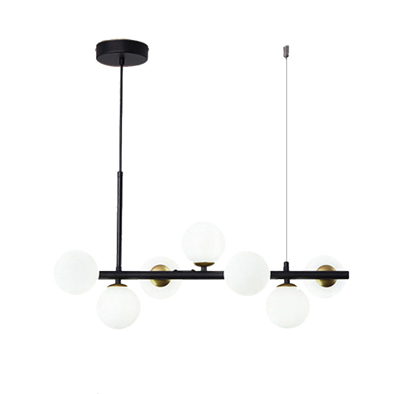 Ball Shape Glass Island Chandelier Modern Style Multi Lights Island Ceiling Light
