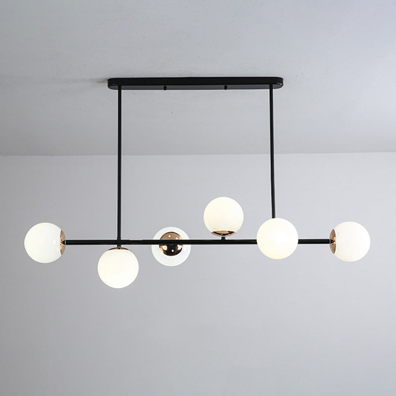 Ball Shape Glass Island Chandelier Modern Style Multi Lights Island Ceiling Light