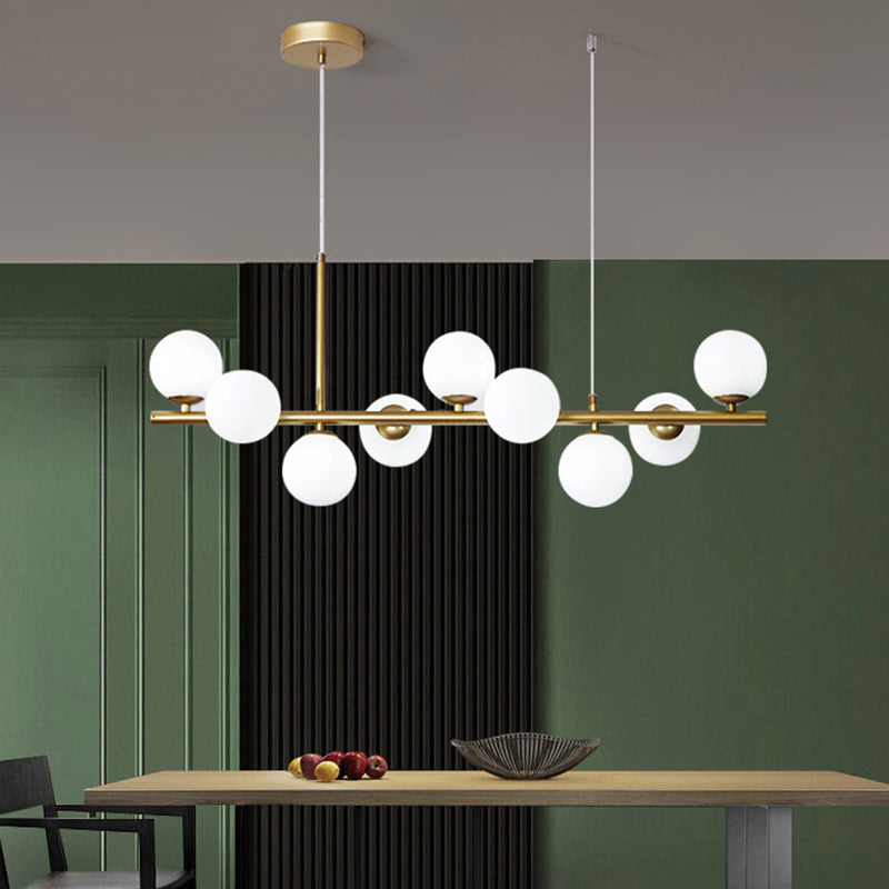 Ball Shape Glass Island Chandelier Modern Style Multi Lights Island Ceiling Light