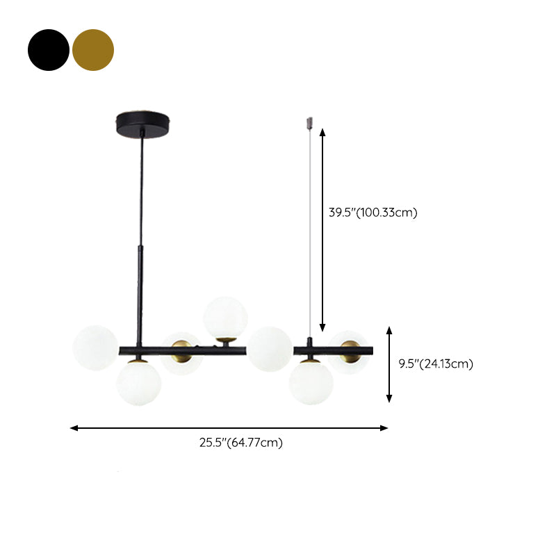 Ball Shape Glass Island Chandelier Modern Style Multi Lights Island Ceiling Light