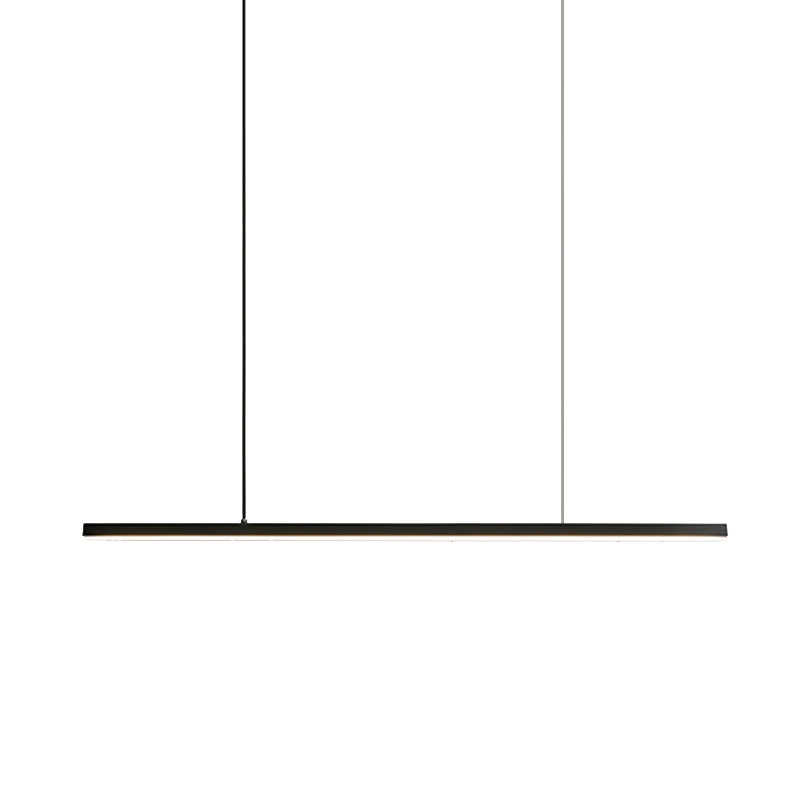 Modern Metal Pendant Light Linear Shape Island Light with Acrylic Shade for Bedroom
