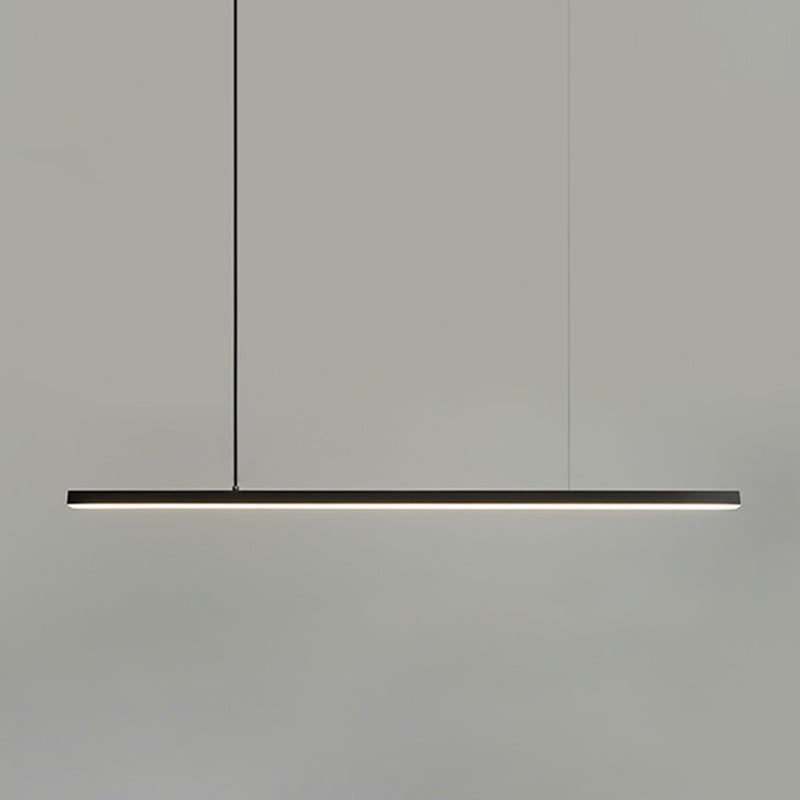 Modern Metal Pendant Light Linear Shape Island Light with Acrylic Shade for Bedroom