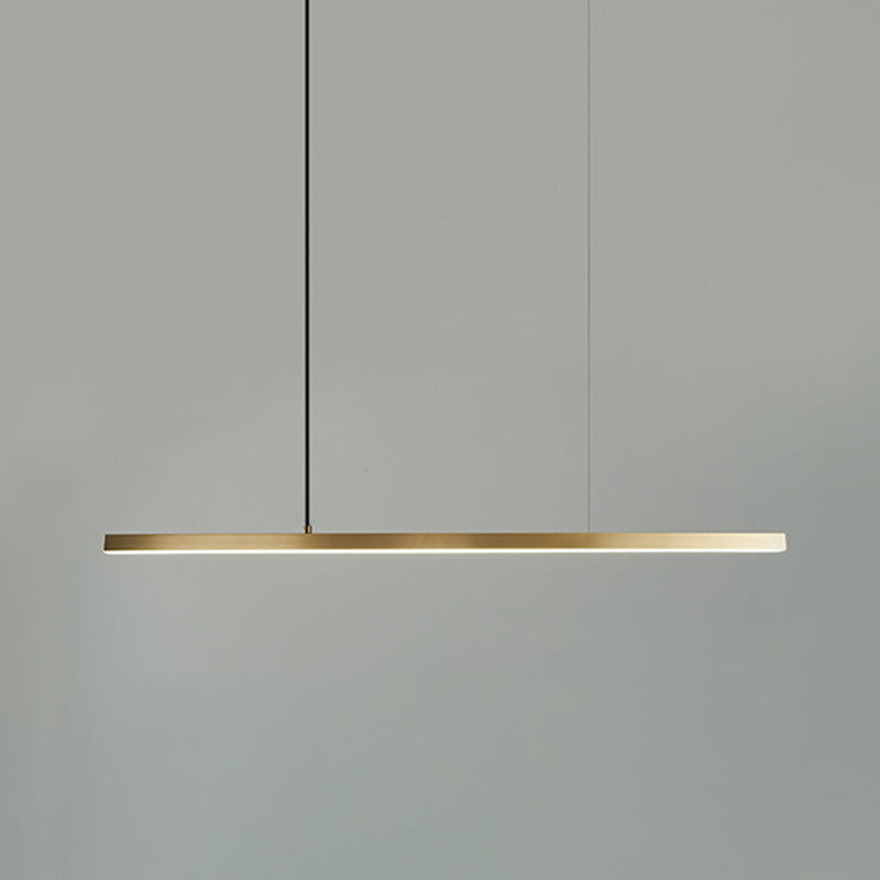 Modern Metal Pendant Light Linear Shape Island Light with Acrylic Shade for Bedroom