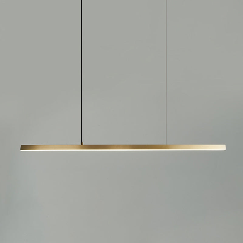 Modern Metal Pendant Light Linear Shape Island Light with Acrylic Shade for Bedroom