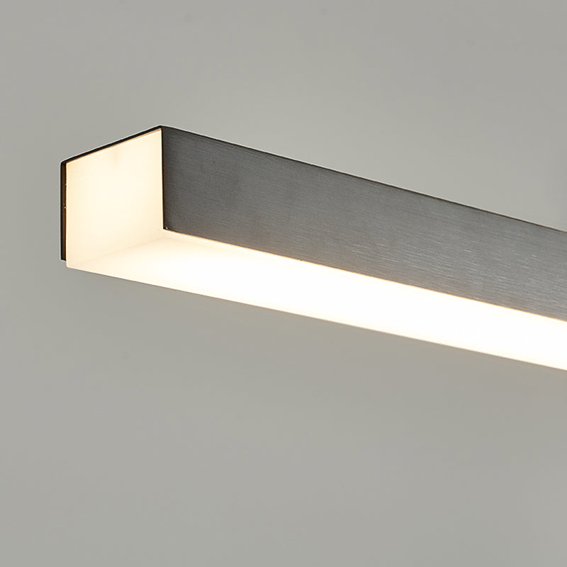 Modern Metal Pendant Light Linear Shape Island Light with Acrylic Shade for Bedroom