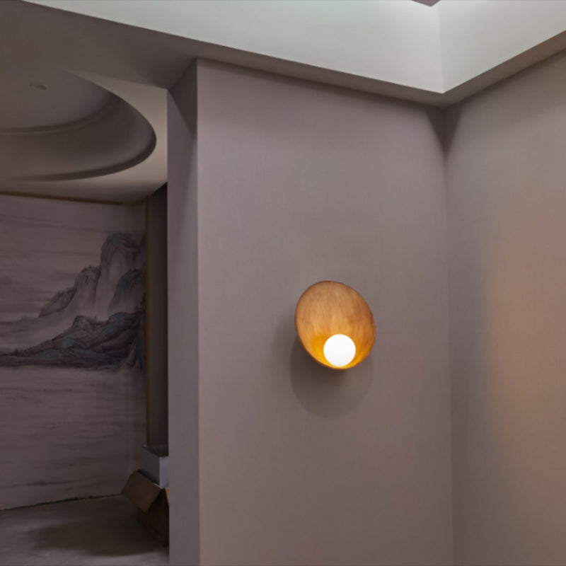 Modernism Resin Wall Lighting 1-Light Glass Shade Wall Mount Light for Foyer