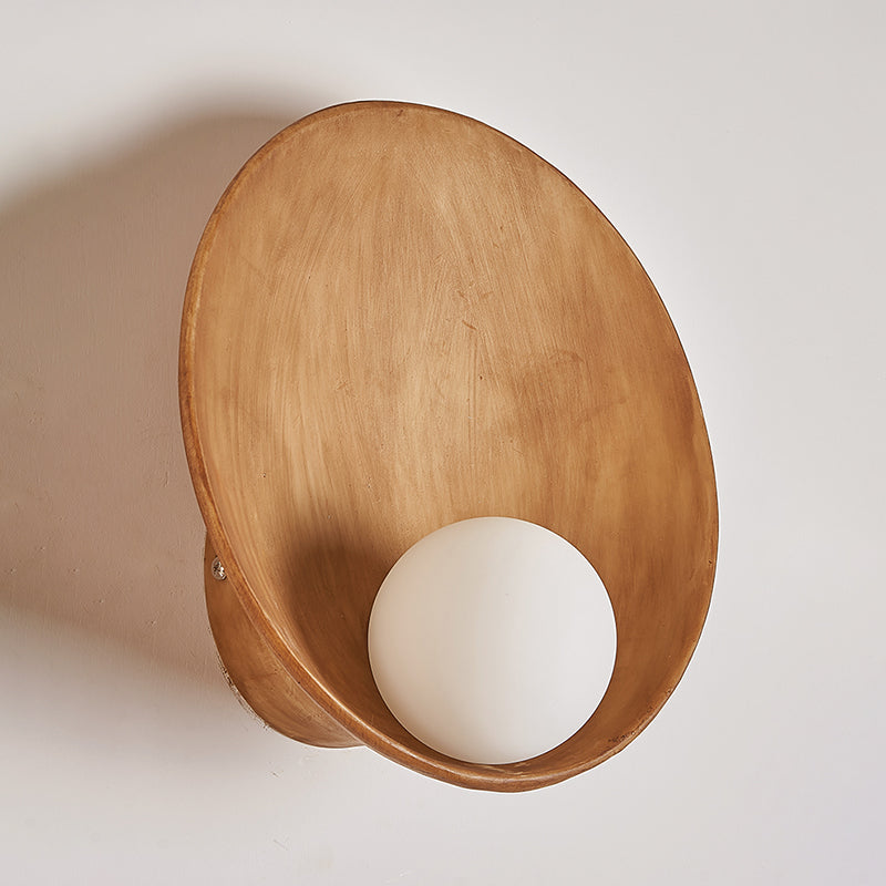 Modernism Resin Wall Lighting 1-Light Glass Shade Wall Mount Light for Foyer