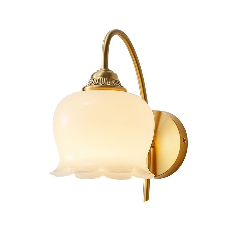 Brass Vanity Lighting Modern Flower Wall Light Fixture for Bathroom