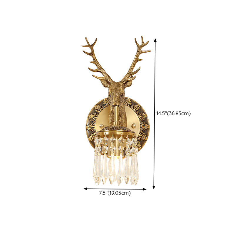 Crystal and Brass Vanity Lighting Modern Wall Light Fixture for Bathroom