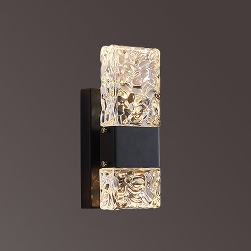 Modern Vanity Lighting Rectangular Wall Light Fixture with Crystal for Bathroom