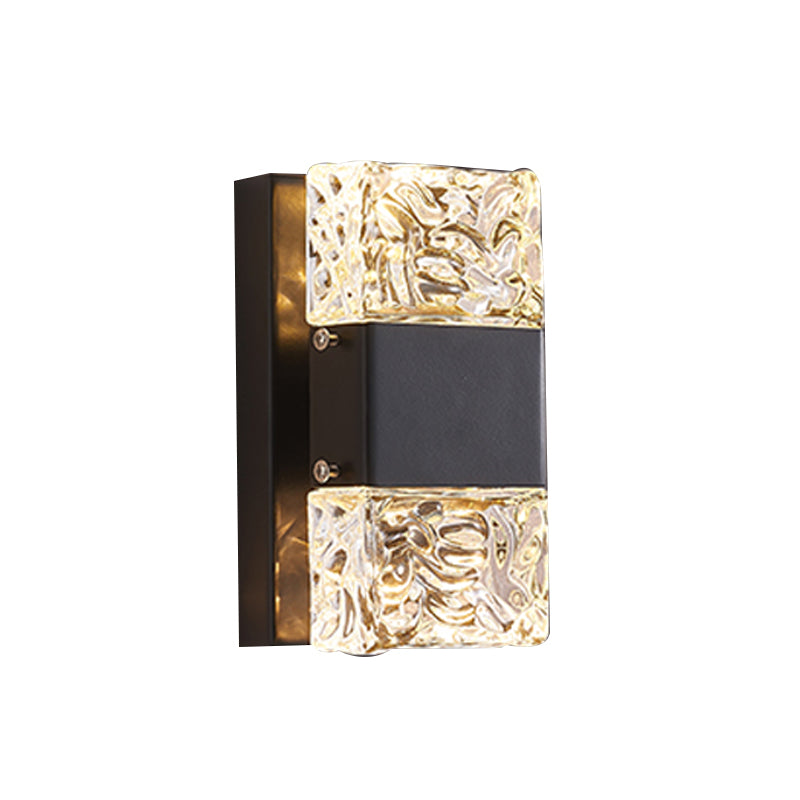 Modern Vanity Lighting Rectangular Wall Light Fixture with Crystal for Bathroom