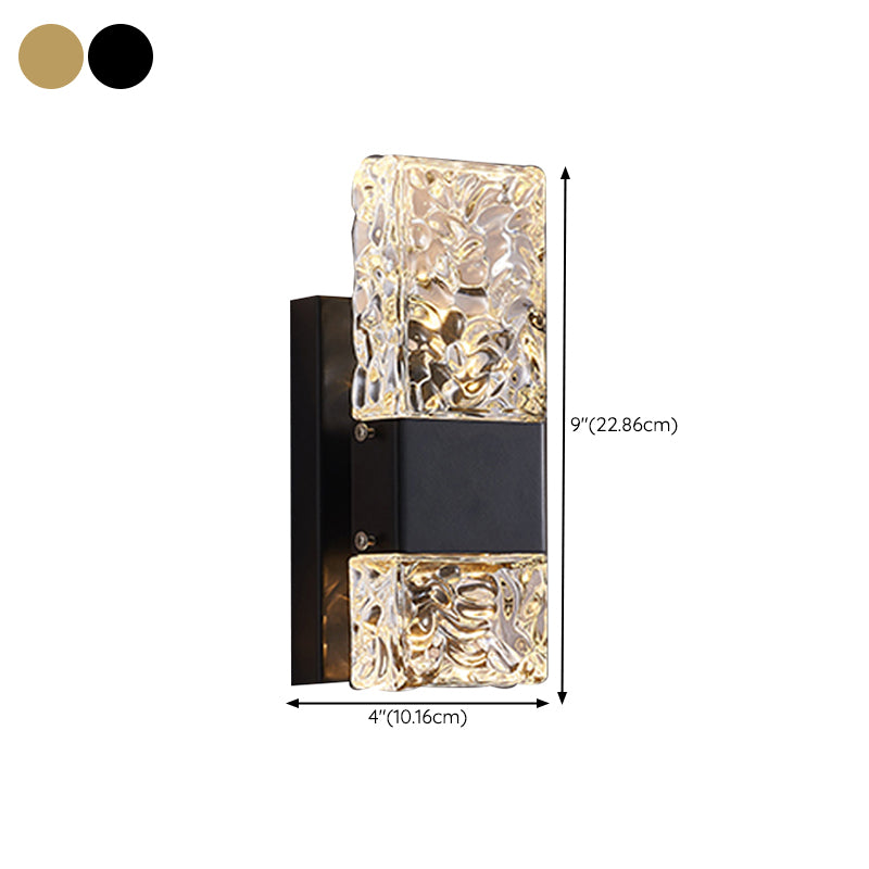Modern Vanity Lighting Rectangular Wall Light Fixture with Crystal for Bathroom