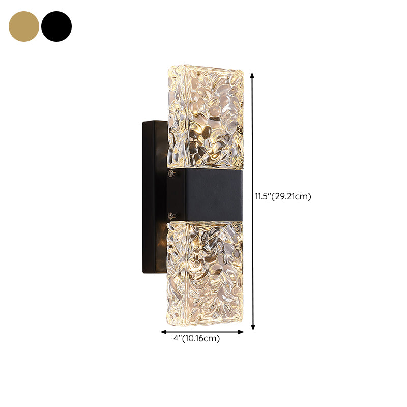 Modern Vanity Lighting Rectangular Wall Light Fixture with Crystal for Bathroom