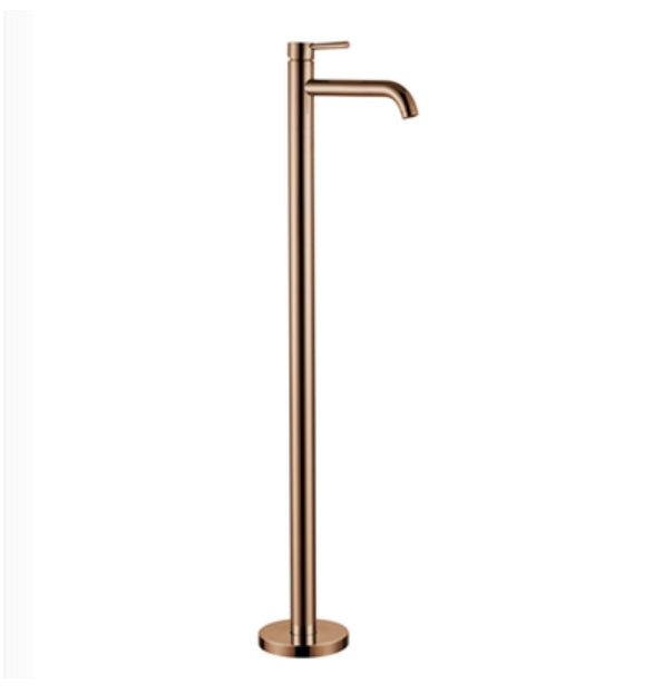 Modern Floor Mounted Freestanding Tub Filler Freestanding Copper High Arc Tub Filler Trim