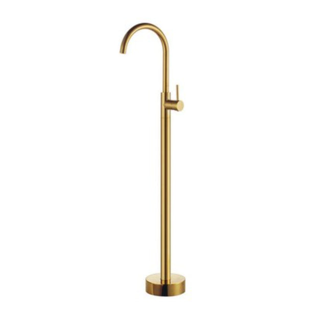 Modern Floor Mounted Freestanding Tub Filler Freestanding Copper High Arc Tub Filler Trim