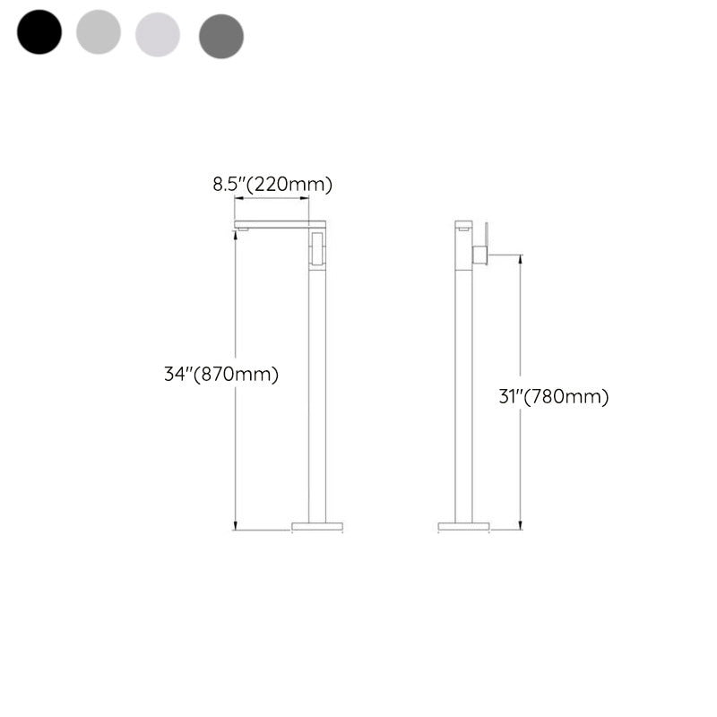 Modern Floor Mounted Freestanding Tub Filler Freestanding Copper High Arc Tub Filler Trim