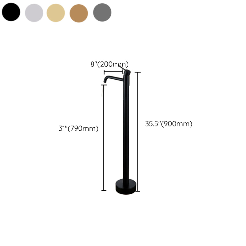 Modern Floor Mounted Freestanding Tub Filler Freestanding Copper High Arc Tub Filler Trim