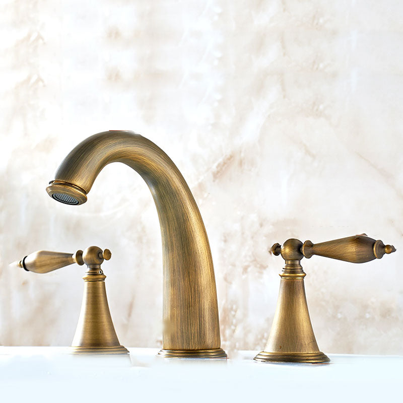 Traditional Roman Tub Faucet Set Copper Fixed Deck-Mount with Handles