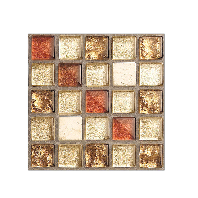 PVC Square Peel & Stick Mosaic Tile Multi-Color Backsplash & Wall Tile