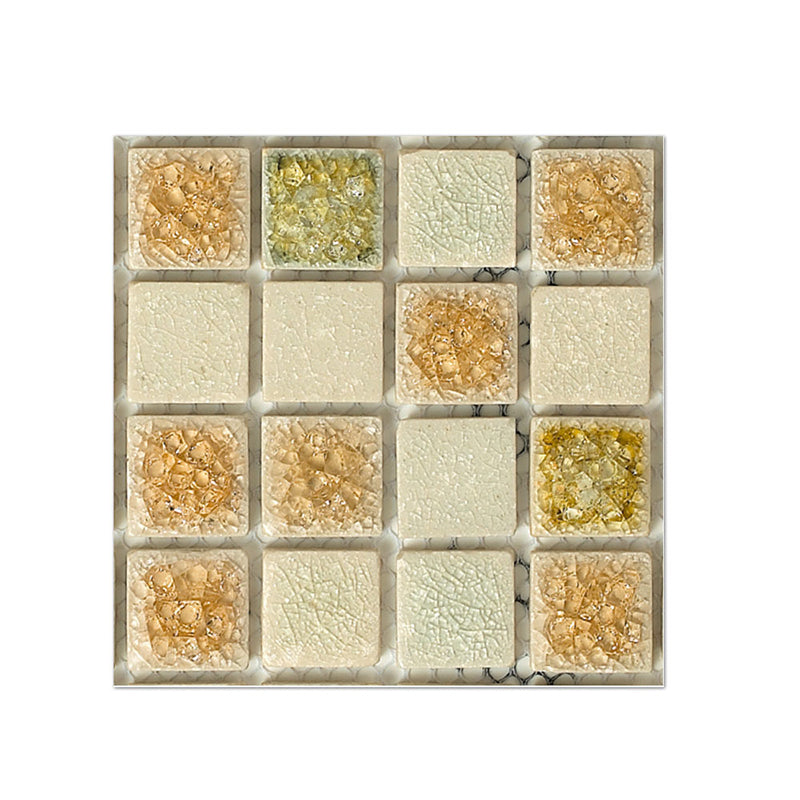 PVC Square Peel & Stick Mosaic Tile Multi-Color Backsplash & Wall Tile